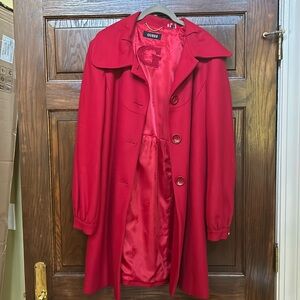 Guess mid length red wool coat